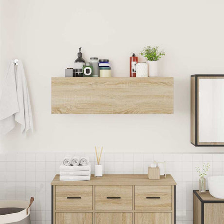 Vidaxl badkamerwandkast 100x25x30 cm bewerkt hout sonoma eikenkleurig