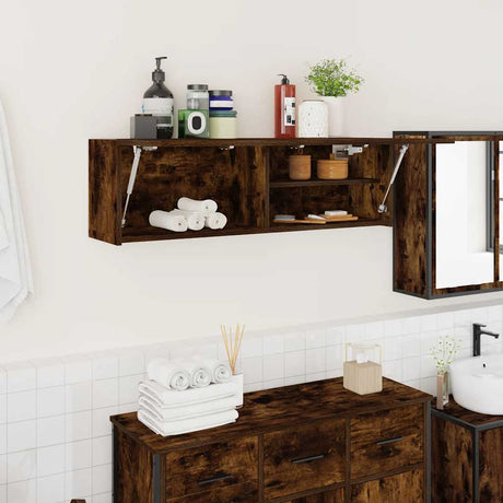 Vidaxl badkamerwandkast 100x25x30 cm bewerkt hout gerookt eikenkleurig