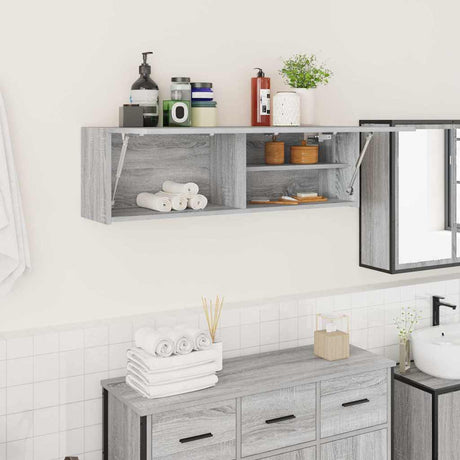 Vidaxl badkamerwandkast 100x25x30 cm bewerkt hout grijs sonoma eiken