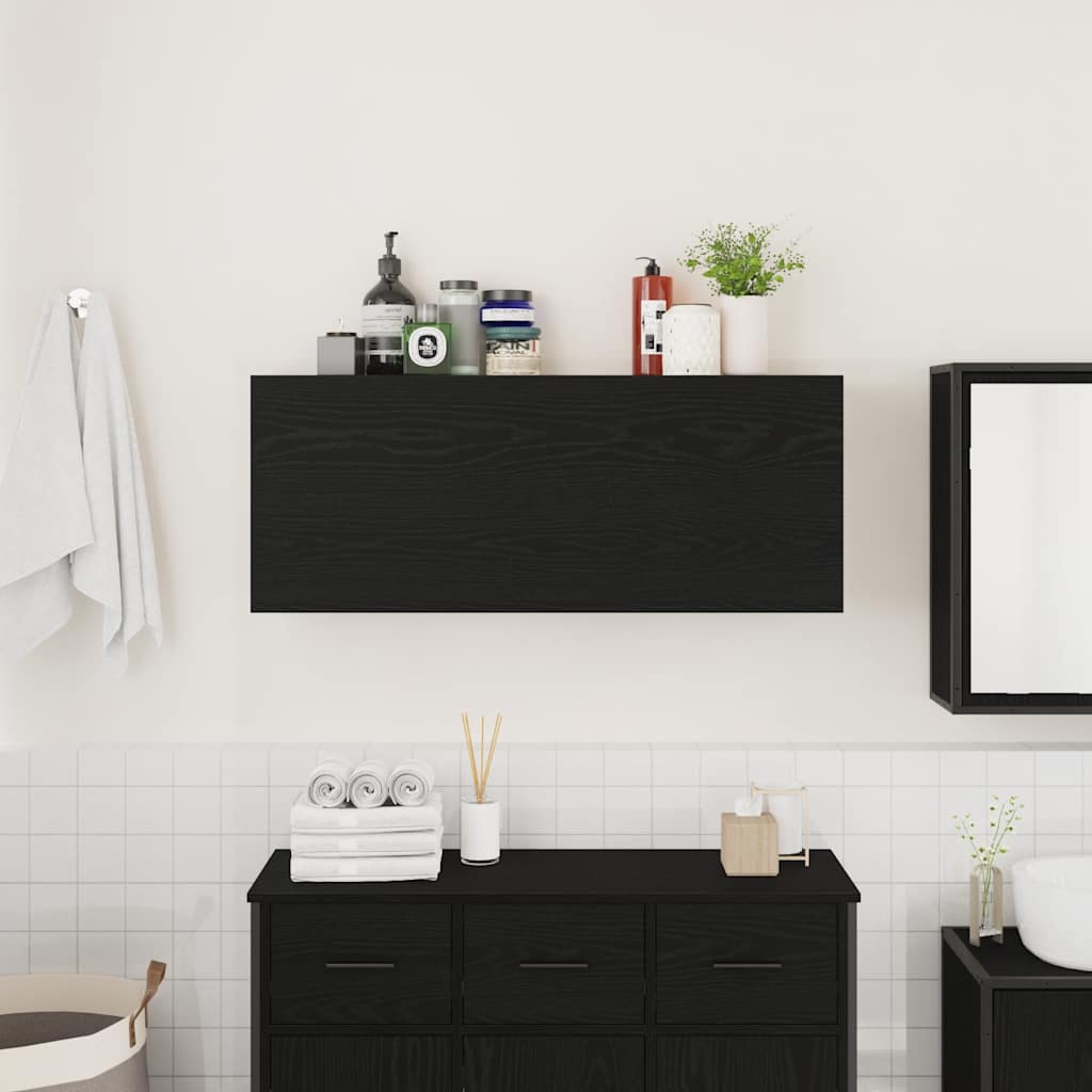 Vidaxl badkamerwandkast 100x25x40 cm bewerkt hout zwart