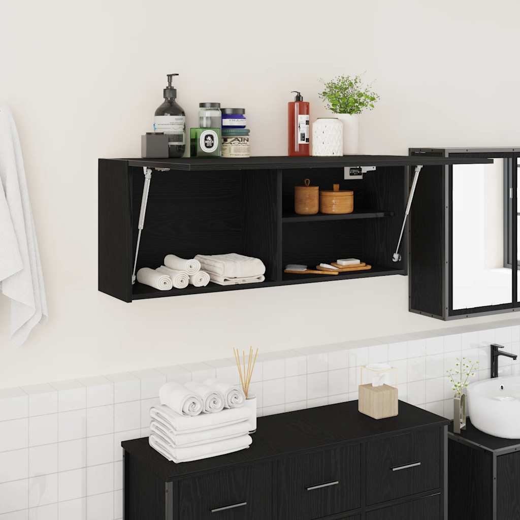 Vidaxl badkamerwandkast 100x25x40 cm bewerkt hout zwart