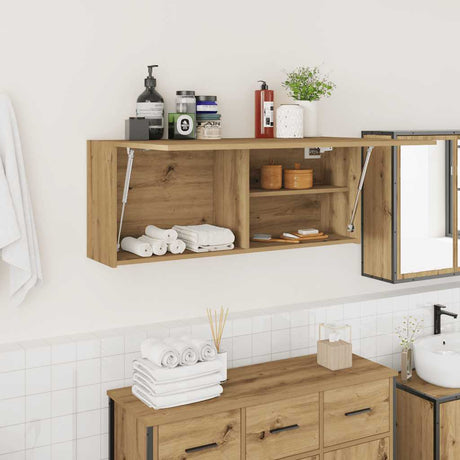 Vidaxl badkamerwandkast 100x25x40cm bewerkt hout artisanaal eikenkleur