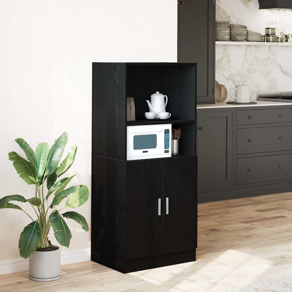 Vidaxl keukenkast 57x41,5x131,5 cm bewerkt hout zwart