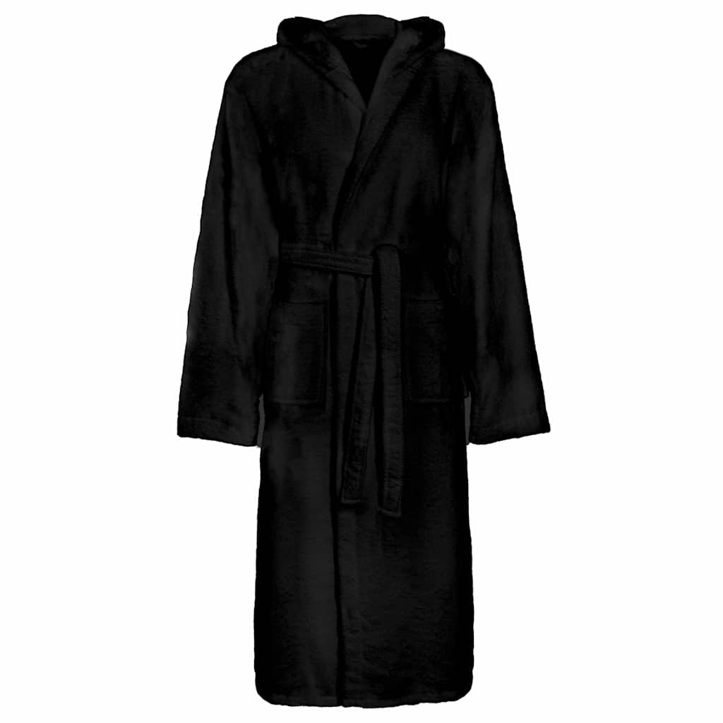 Vidaxl badjas kinn zwart xxxl katoen