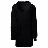 Vidaxl deken hoodie kinn zwart l katoen