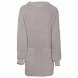 Vidaxl deken hoodie kinn grijs l katoen