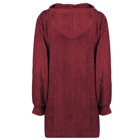 Vidaxl deken hoodie kinn rood l katoen
