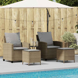 Vidaxl 4-delige tuinbankset met kussens beige polyrotan