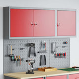 Vidaxl gereedschapskast set met plank 5 st rood gepoedercoat staal