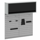 Vidaxl gereedschapskast set met plank 3 pcs zwart gepoedercoat staal