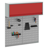 Vidaxl gereedschapskast set met plank 3 st rood gepoedercoat staal
