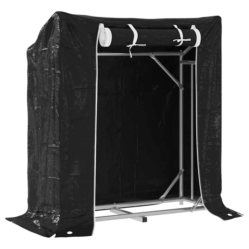 Vidaxx Kaminholzregal mit Regenschutz 100,5x40,5x110,5 cm Stahl