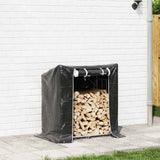 Vidaxx Kaminholzregal mit Regenschutz 101x61x110,5 cm verzinkter Stahl