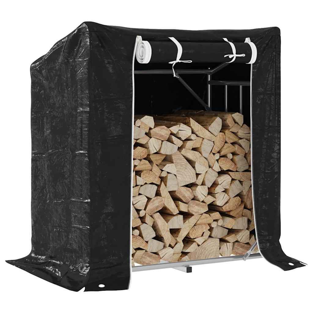 Vidaxx Kaminholzregal mit Regenschutz 101x61x110,5 cm verzinkter Stahl