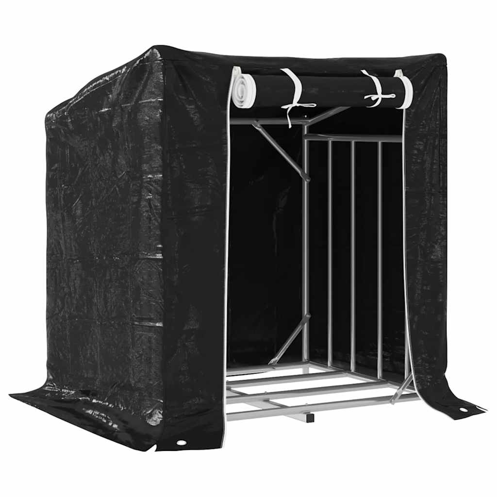 Vidaxx Kaminholzregal mit Regenschutz 100,5x80,5x110,5 cm Stahl