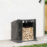 Vidaxx Kaminholzregal mit Regenschutz 100,5x80,5x110,5 cm Stahl