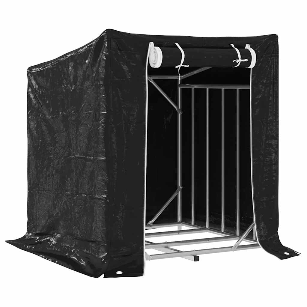 Vidaxx Kaminholzregal mit Regenschutz 100,5x100,5x110,5 cm Stahl