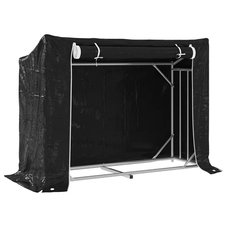 Vidaxx Kaminholzregal mit Regenschutz 151x60,5x110,5 cm Stahl
