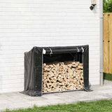 Vidaxx Kaminholzregal mit Regenschutz 151x60,5x110,5 cm Stahl