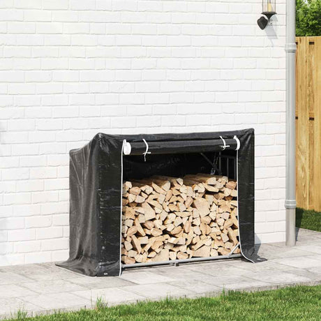 Vidaxx Kaminholzregal mit Regenschutz 151x60,5x110,5 cm Stahl