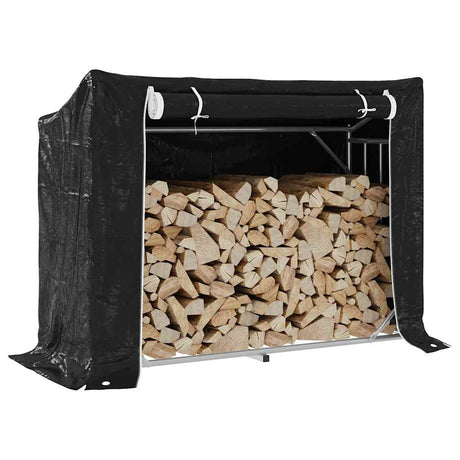 Vidaxx Kaminholzregal mit Regenschutz 151x60,5x110,5 cm Stahl