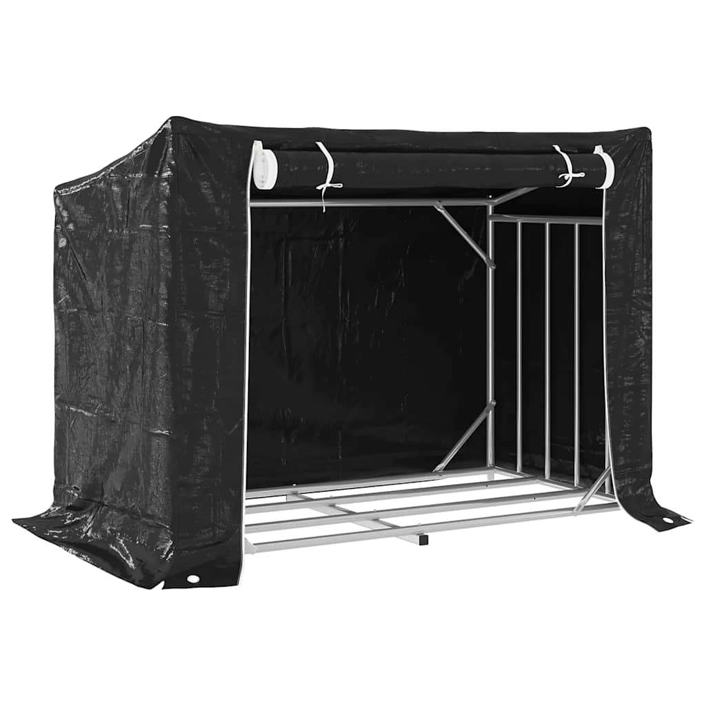 Vidaxx Kaminholzregal mit Regenschutz 151x80,5x110,5 cm Stahl