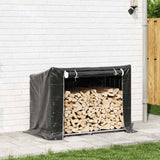 Vidaxx Kaminholzregal mit Regenschutz 151x80,5x110,5 cm Stahl