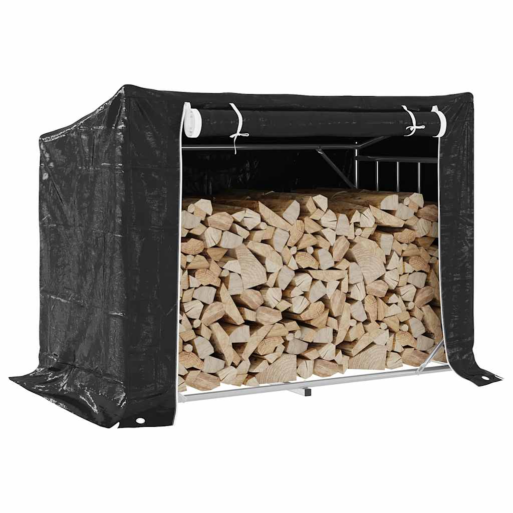 Vidaxx Kaminholzregal mit Regenschutz 151x80,5x110,5 cm Stahl