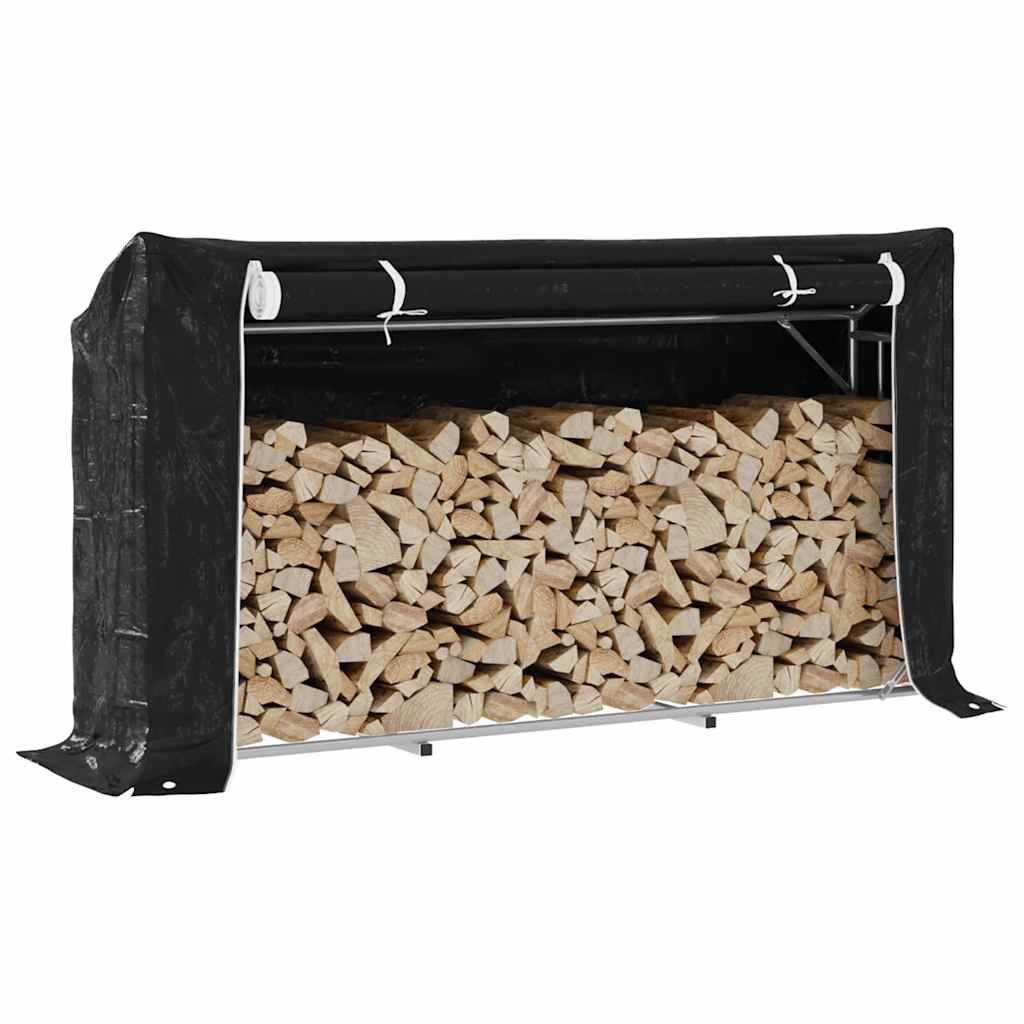Vidaxx Kaminholzregal mit Regenschutz 200,5x41x110,5 cm Stahl