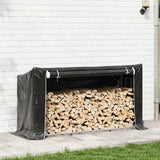 Vidaxx Kaminholzregal mit Regenschutz 200,5x60,5x110,5 cm Stahl