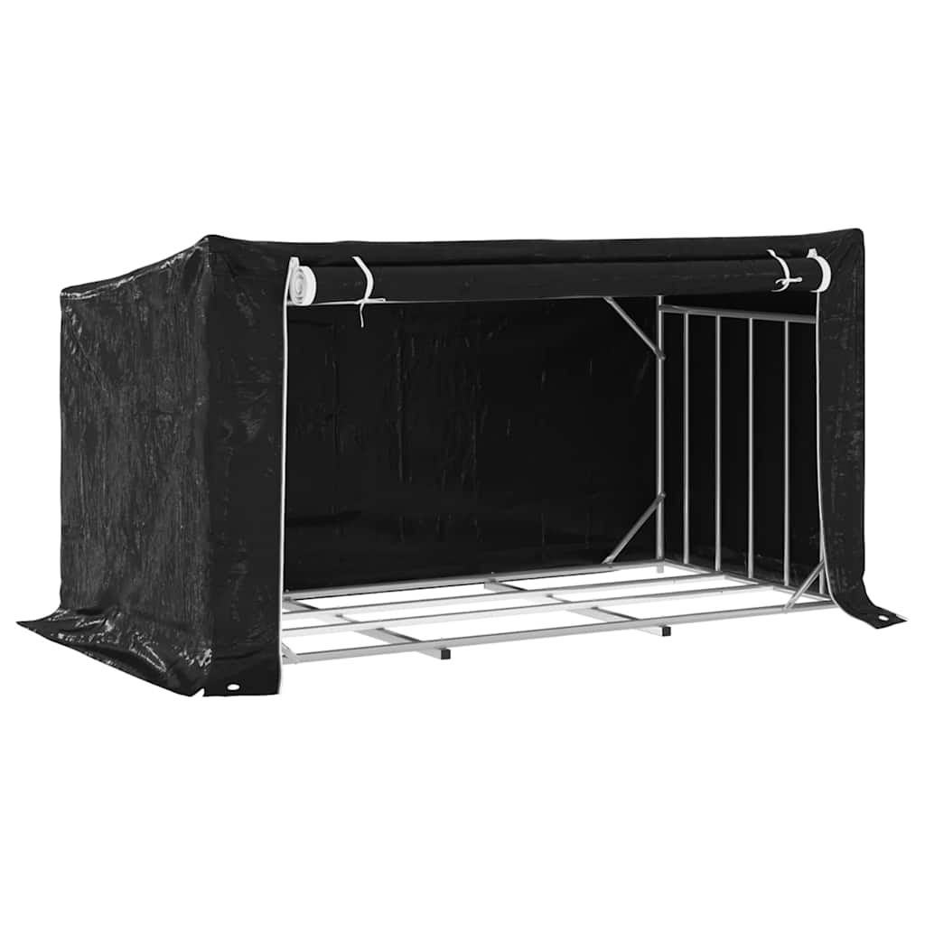 Vidaxx Kaminholzregal mit Regenschutz 200,5x100,5x110,5 cm Stahl