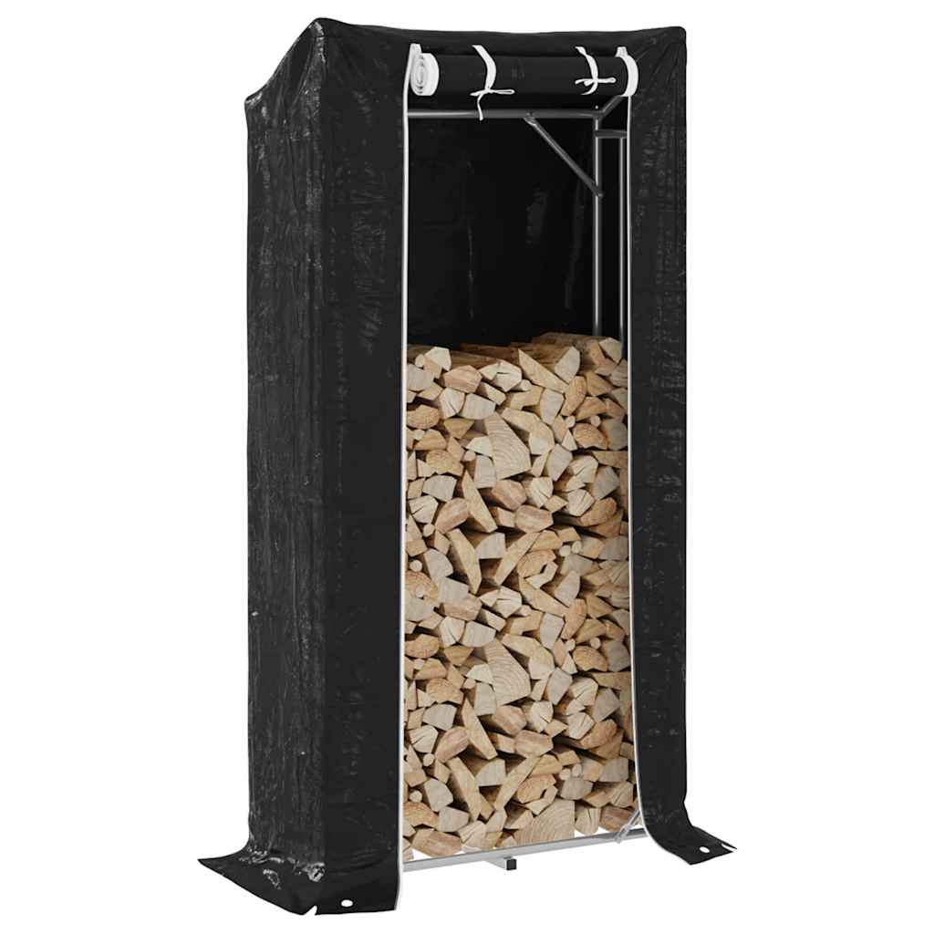 Vidaxx Kaminholzregal mit Regenschutz 100x40x200 cm verzinkter Stahl