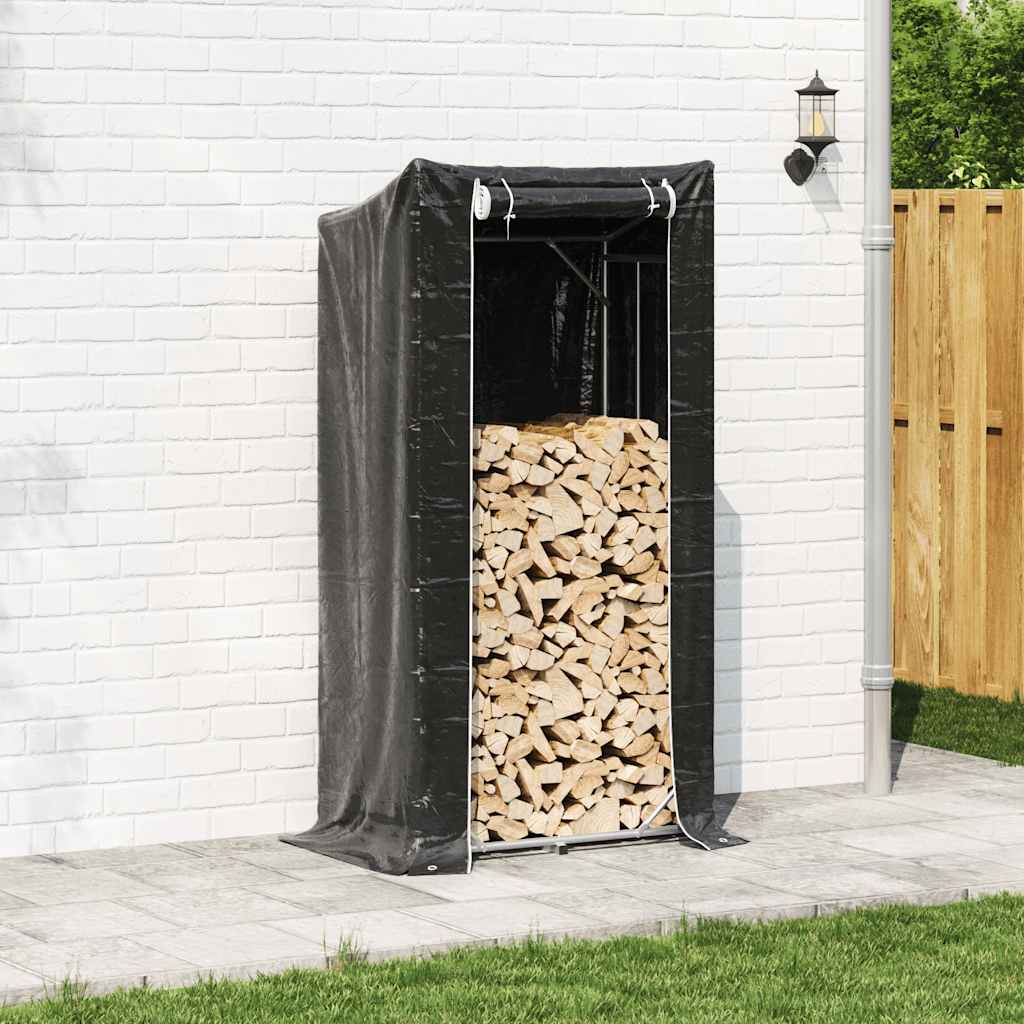 Vidaxx Kaminholzregal mit Regenschutz 100x60x200 cm verzinkter Stahl