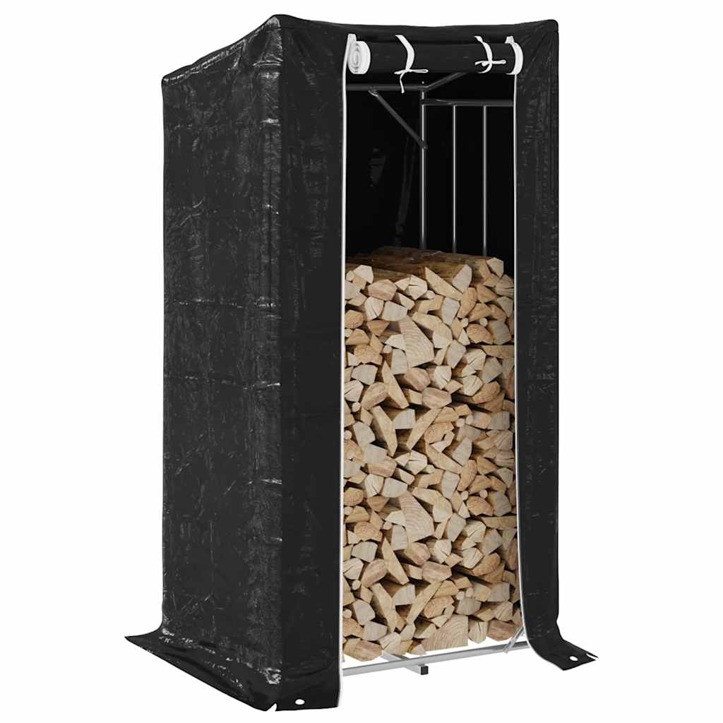 Vidaxx Kaminholzregal mit Regenschutz 100x80x200 cm verzinkter Stahl