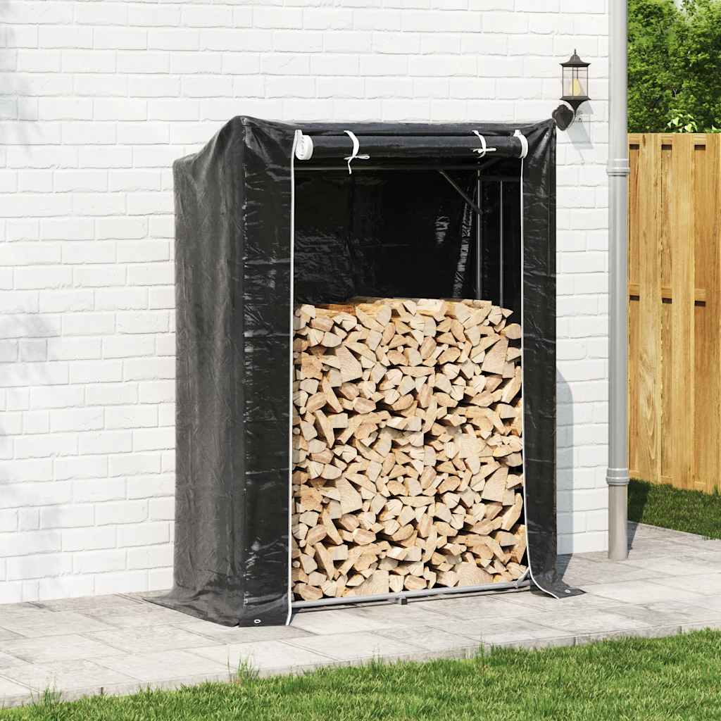 Vidaxx Kaminholzregal mit Regenschutz 150x60x200 cm verzinkter Stahl