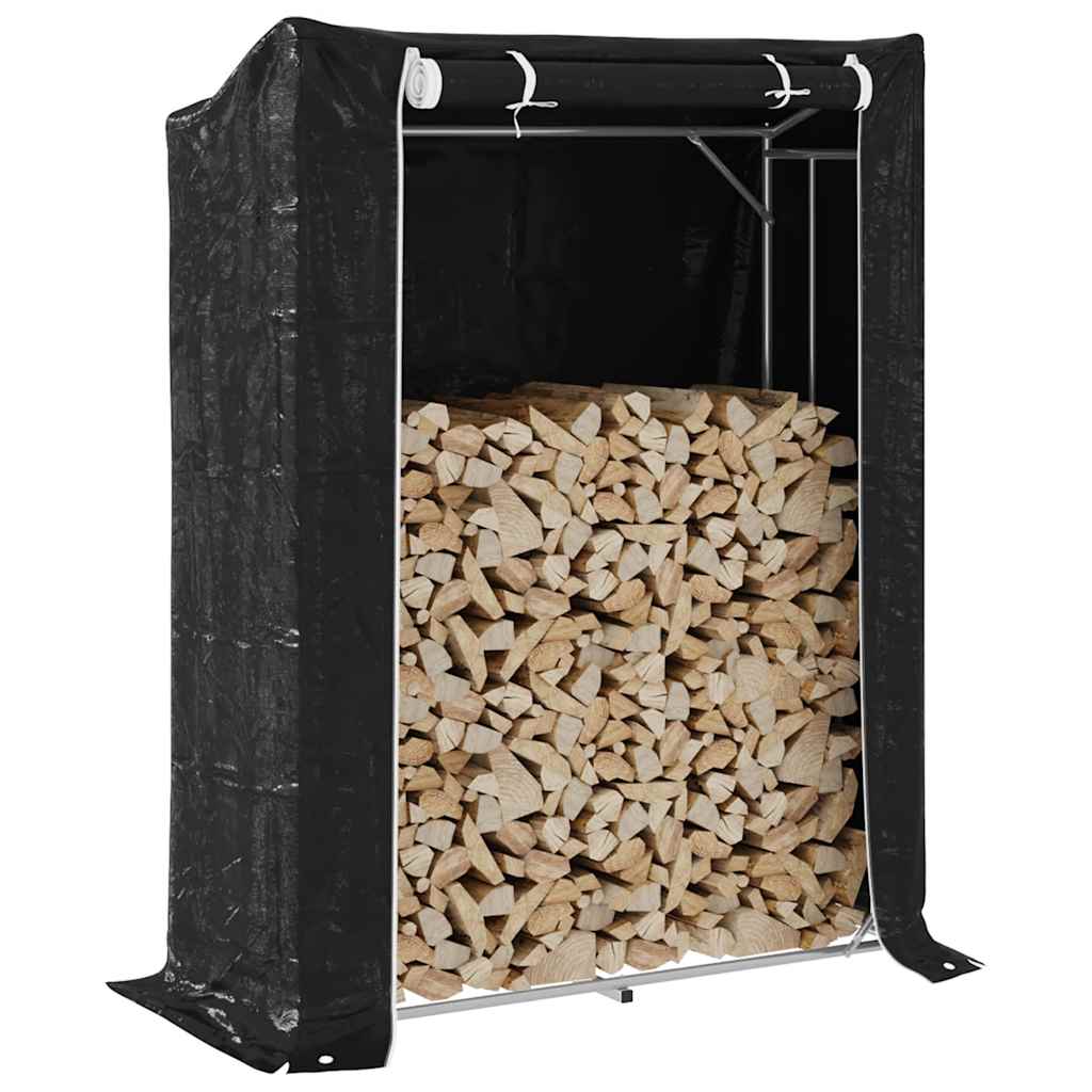 Vidaxx Kaminholzregal mit Regenschutz 150x60x200 cm verzinkter Stahl