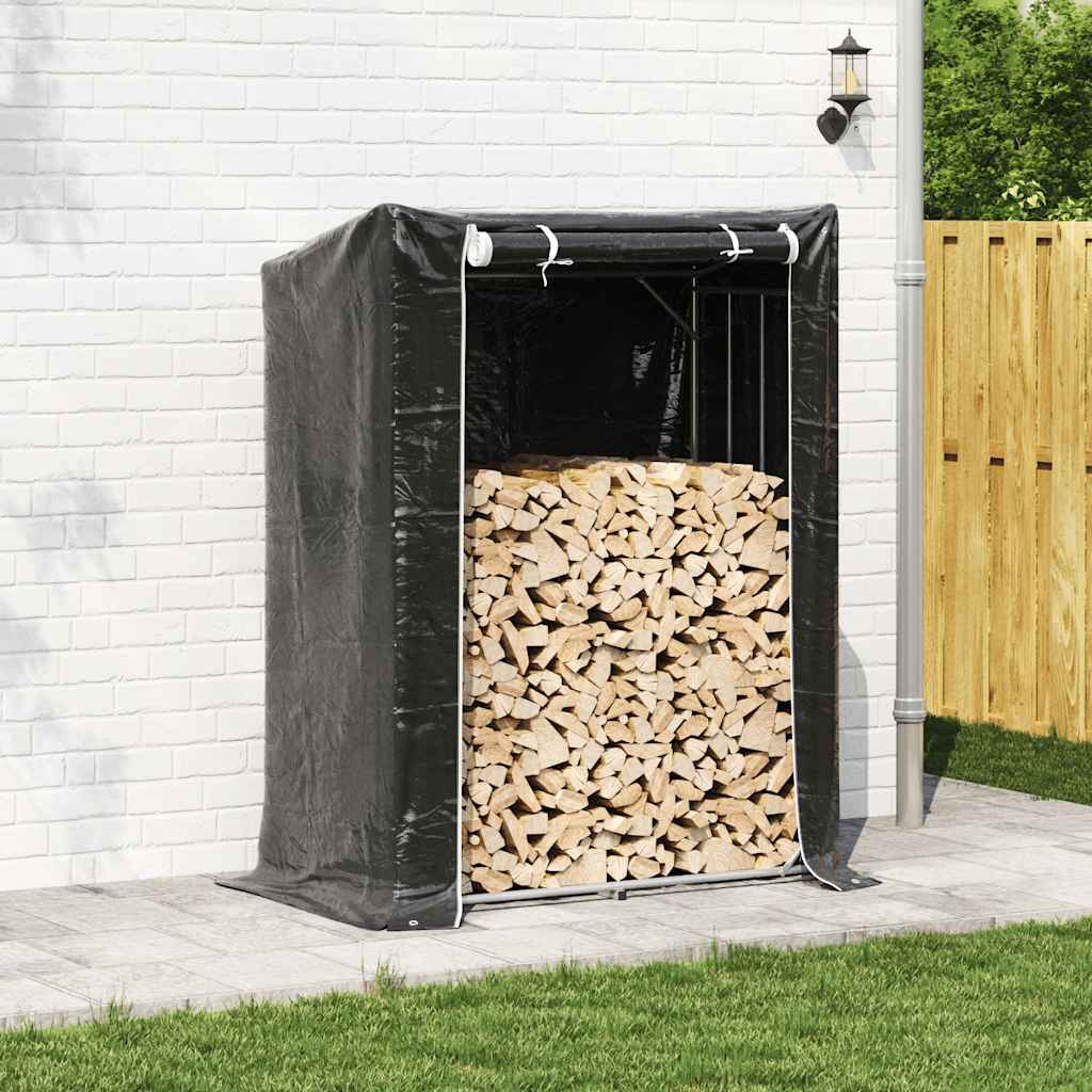 Vidaxx Kaminholzregal mit Regenschutz 150x80x200 cm verzinkter Stahl