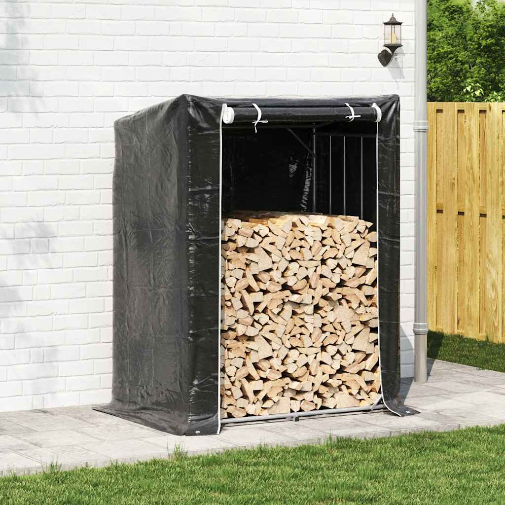 Vidaxx Kaminholzregal mit Regenschutz 150x100x200 cm verzinkter Stahl