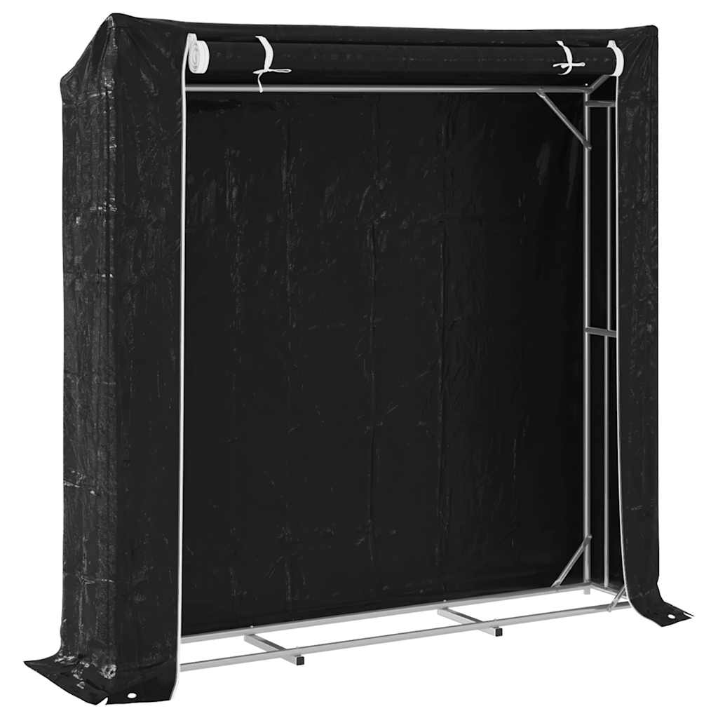 Vidaxx Kaminholzregal mit Regenschutz 200x40x200 cm aus verzinktem Stahl