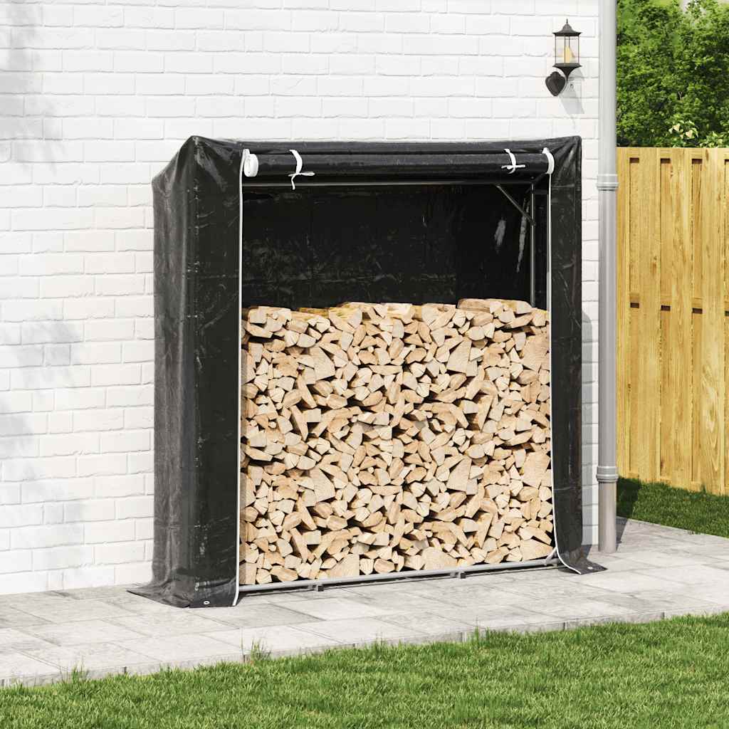 Vidaxx Kaminholzregal mit Regenschutz 200x40x200 cm aus verzinktem Stahl