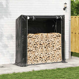 Vidaxx Kaminholzregal mit Regenschutz 200x60x200 cm verzinkter Stahl