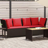 Vidaxl tuinbank met kussens poly rattan bruin