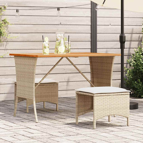 Vidaxl 3-delige tuinset met kussens poly rattan beige