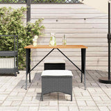 Vidaxl tuintafel met acaciahouten blad 105x75x72 cm poly rattan zwart