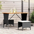 Vidaxl tuintafel met acaciahouten blad 105x75x72 cm poly rattan zwart