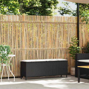 Vidaxl tuinbank met kussen 110x30x40,5 cm poly rattan zwart
