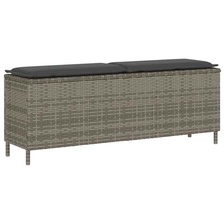 Vidaxl tuinbank met kussen 110x30x40,5 cm poly rattan grijs