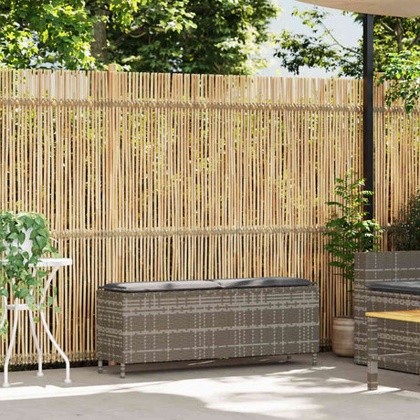 Vidaxl tuinbank met kussen 110x30x40,5 cm poly rattan grijs