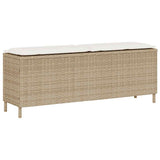 Vidaxl tuinbank met kussen 110x30x40,5 cm poly rattan beige