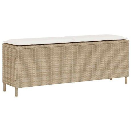 Vidaxl tuinbank met kussen 110x30x40,5 cm poly rattan beige